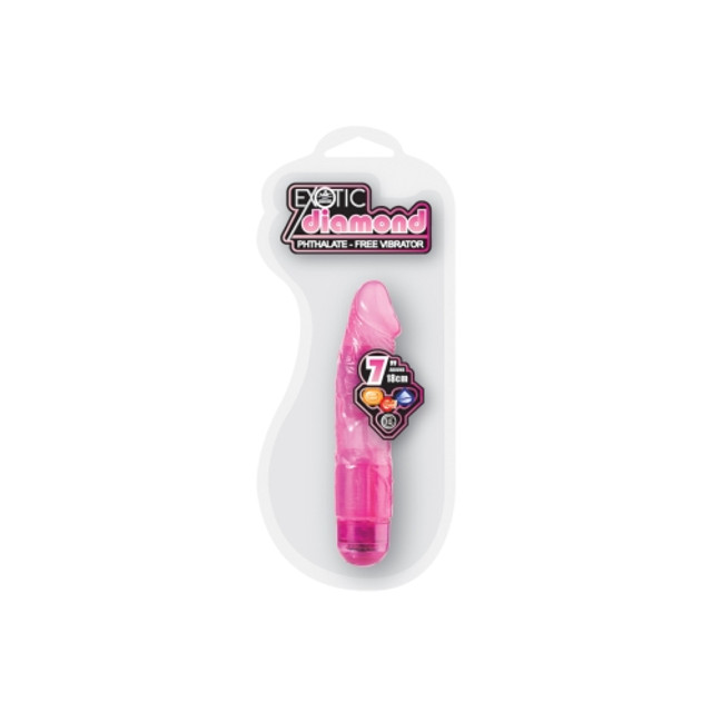 Exotic Diamond 7" PVC Vibrator Pink Nauti NZ Exotic Diamond 7" PVC Vibrator Pink Nauti NZ